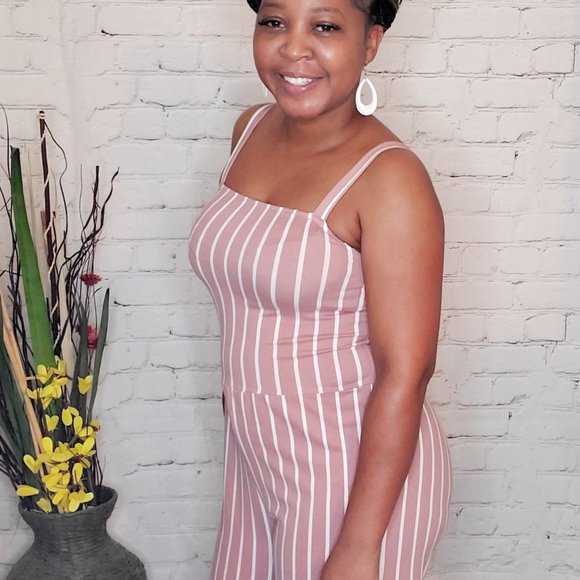 NWT Capella Mauve and white jumpsuit - Picture 2 of 6